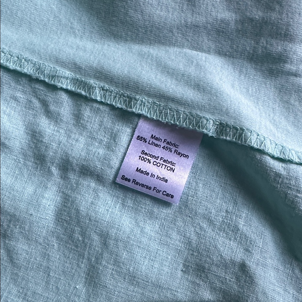 Aqua Linen Button-down - Women’s size 1X - Picture 5 of 5
